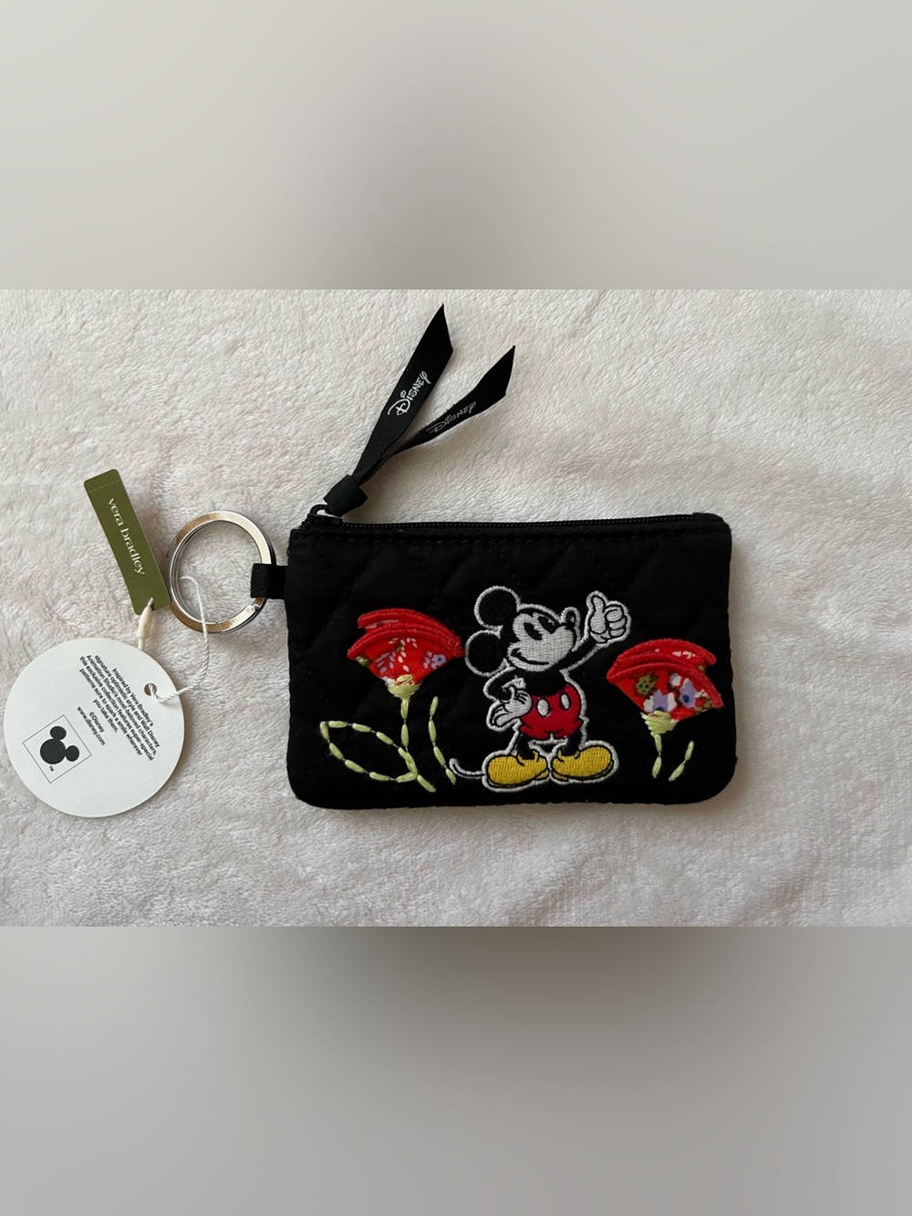 Vera Bradley Disney Mickey ID Cardholder Wallet with Key Ring